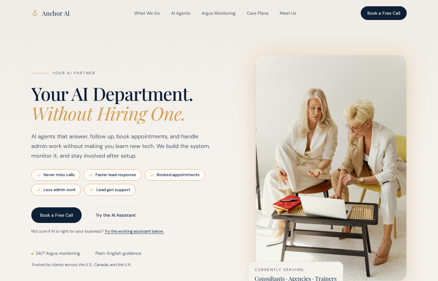 AnchorAI website screenshot